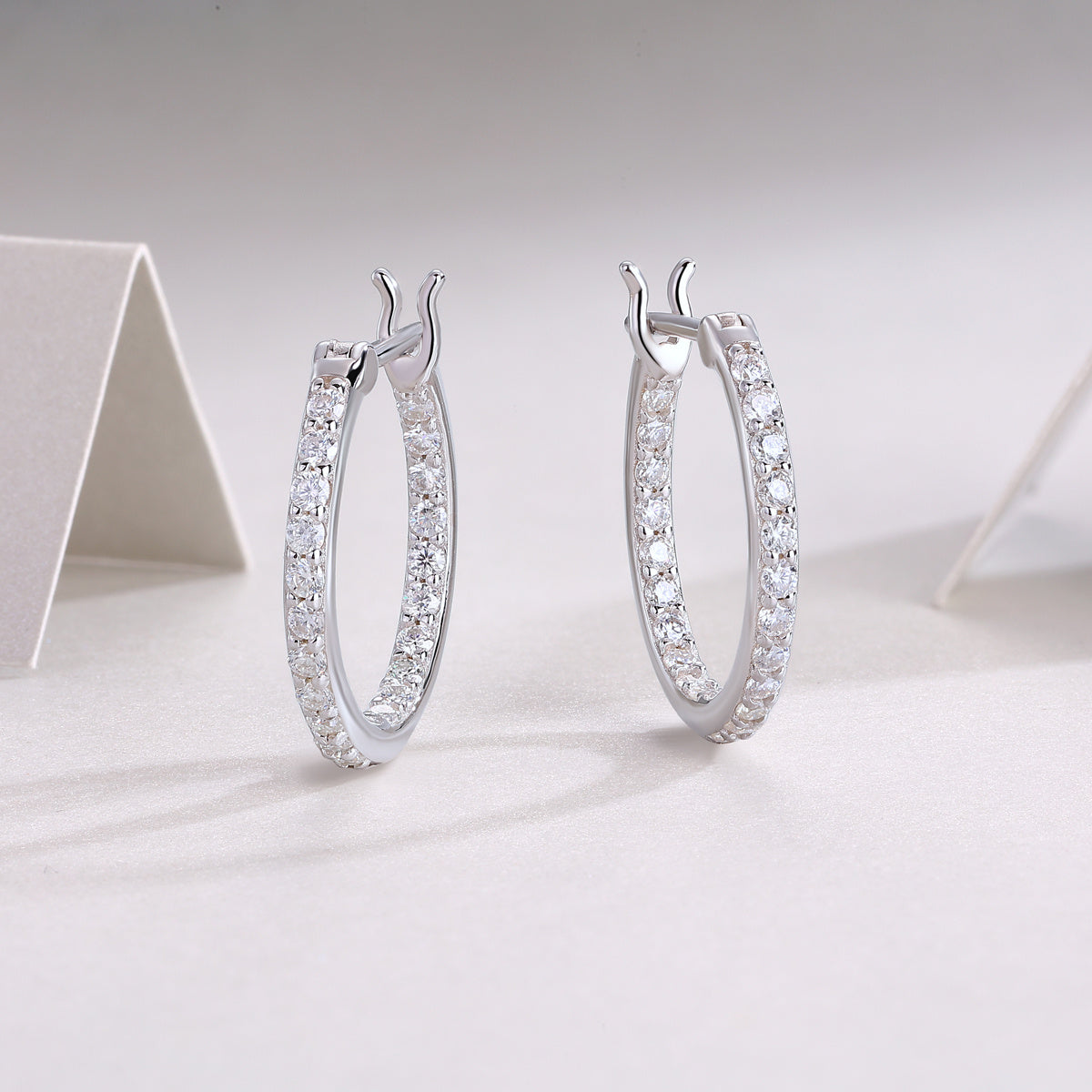 Streamer Moissanite Silver Earrings