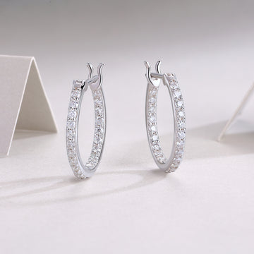 Streamer Moissanite Silver Earrings