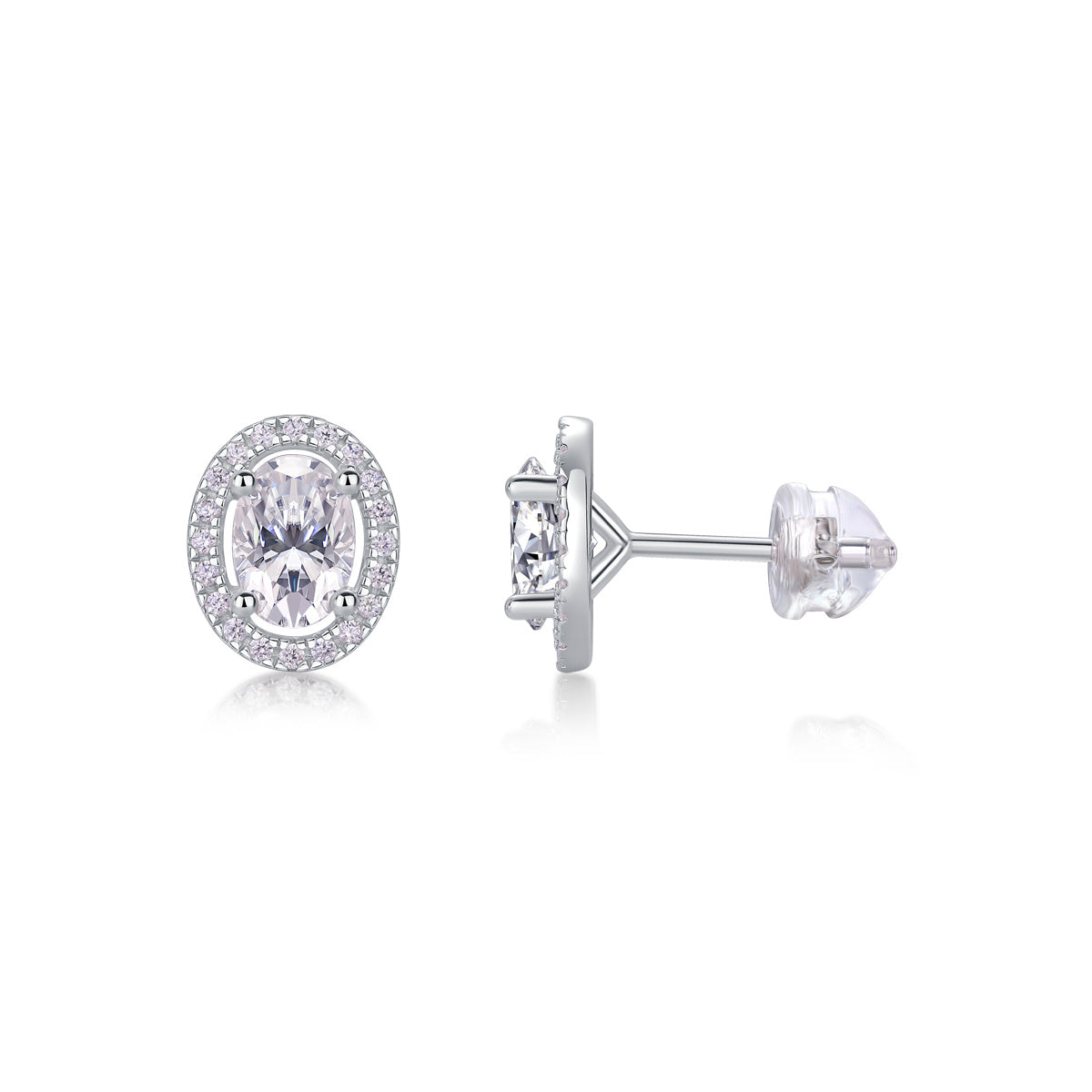 Phantom Night Moissanite Silver Earrings
