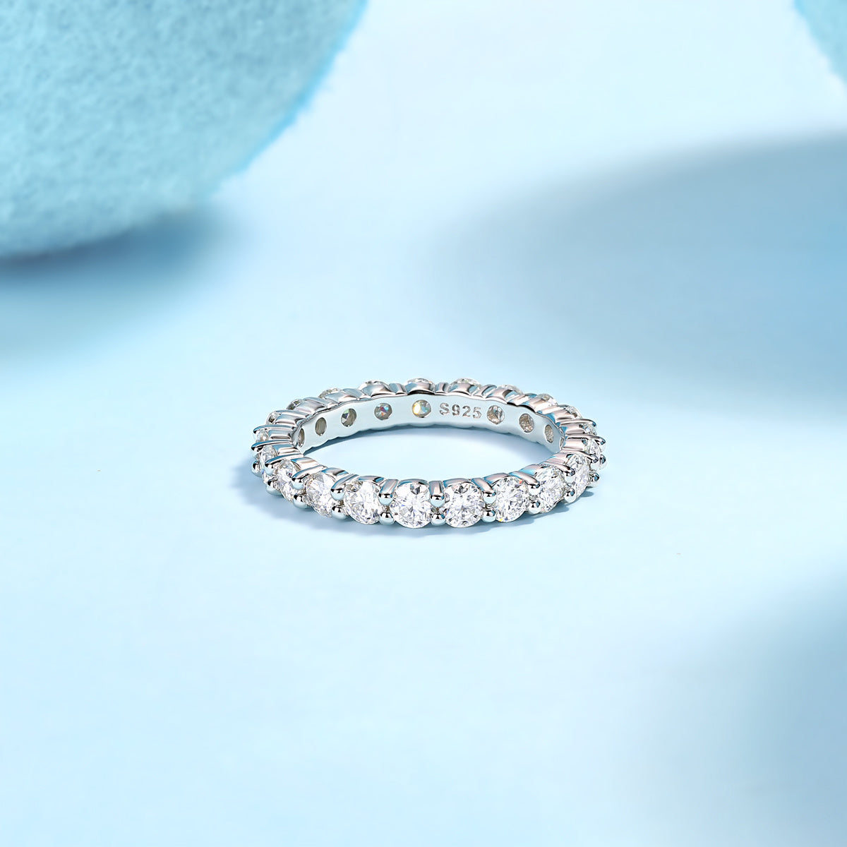 Luxury Moissanite Row Diamond Silver Ring