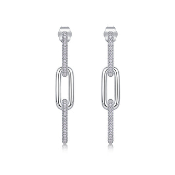 The Starlight Link Moissanite Drop Earrings