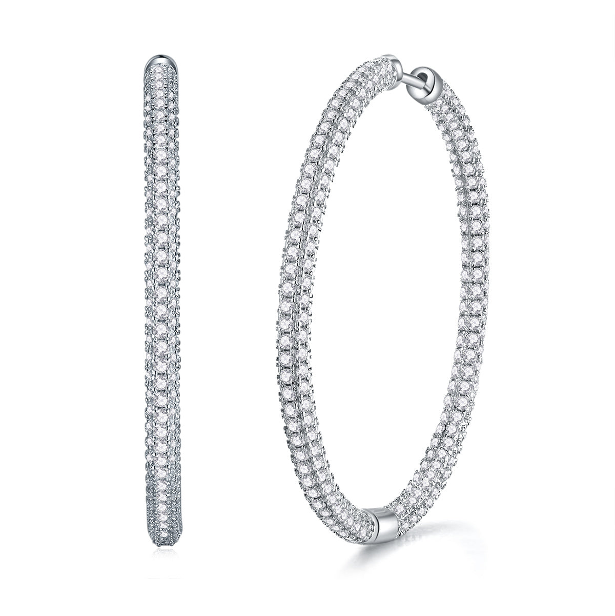 Light Coco Moissanite Silver Earrings