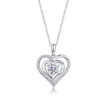 Heart to Heart Moissanite Silver Necklace