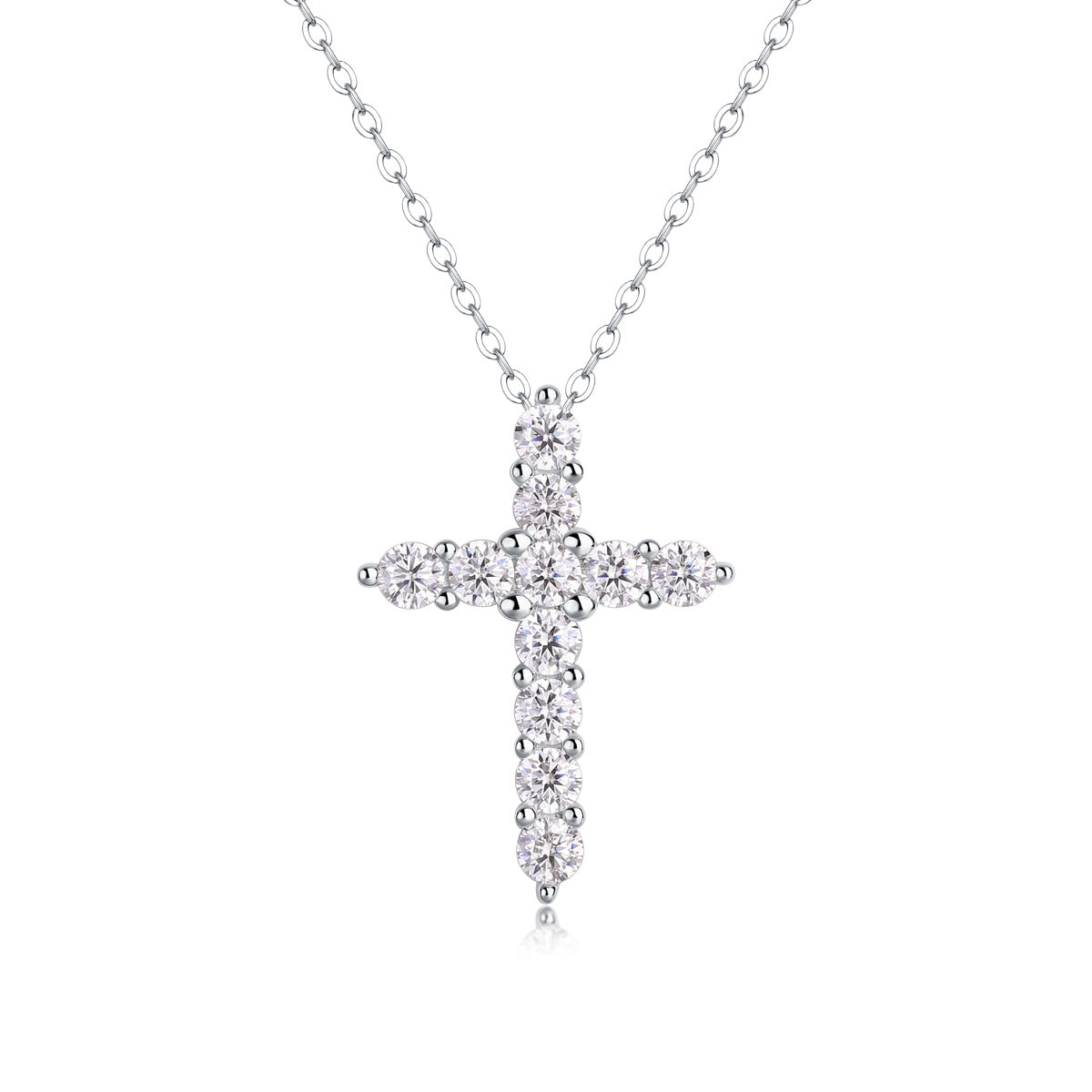 Faith Moissanite Silver Necklace