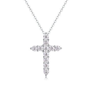 Faith Moissanite Silver Necklace