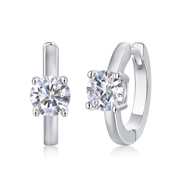 0.5ct Round Cut Moissanite Solitaire  Earrings