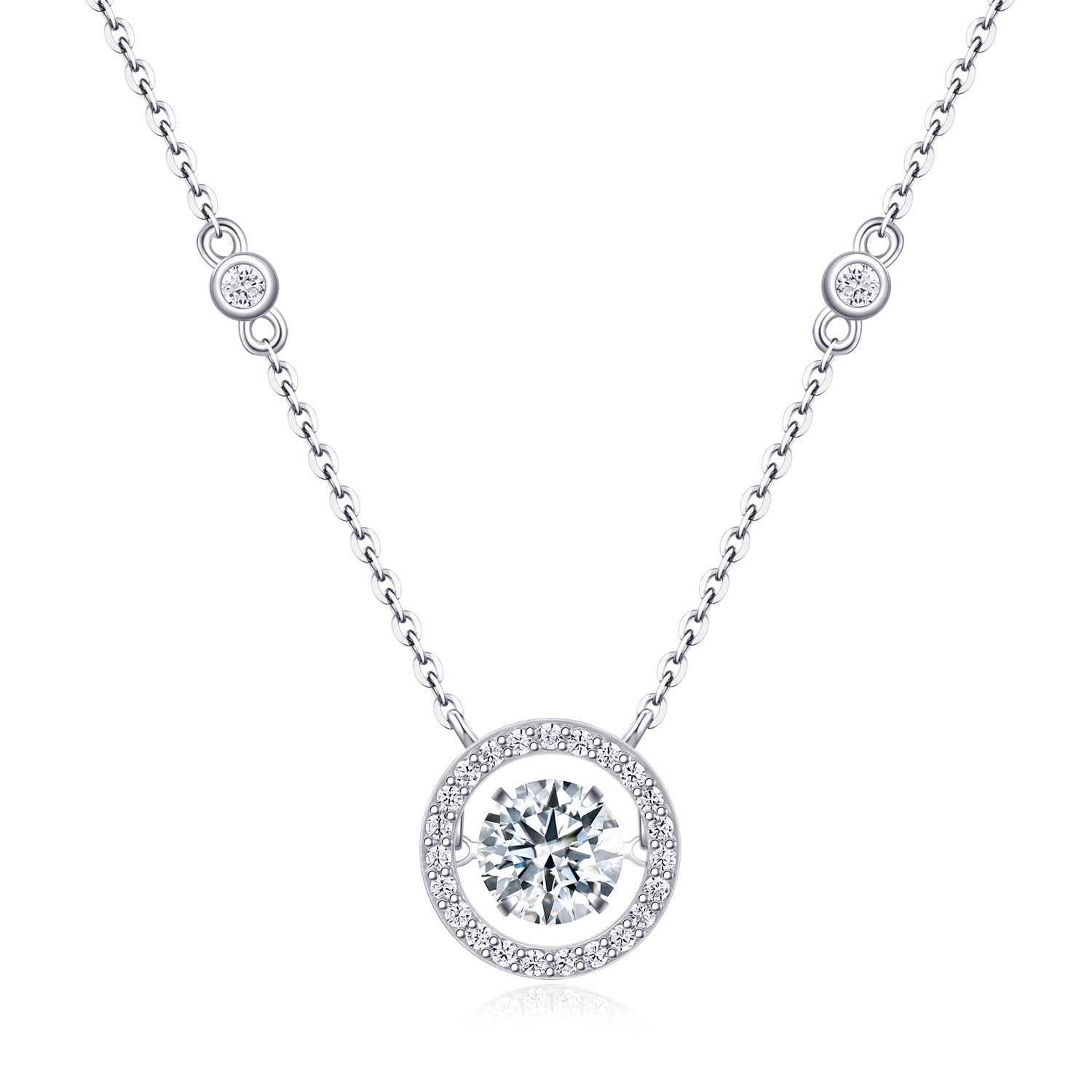 Mobius Moissanite Silver Pendant Necklace