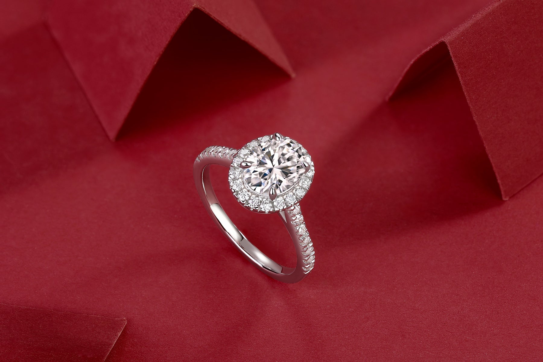 Audrey Moissanite Silver Ring