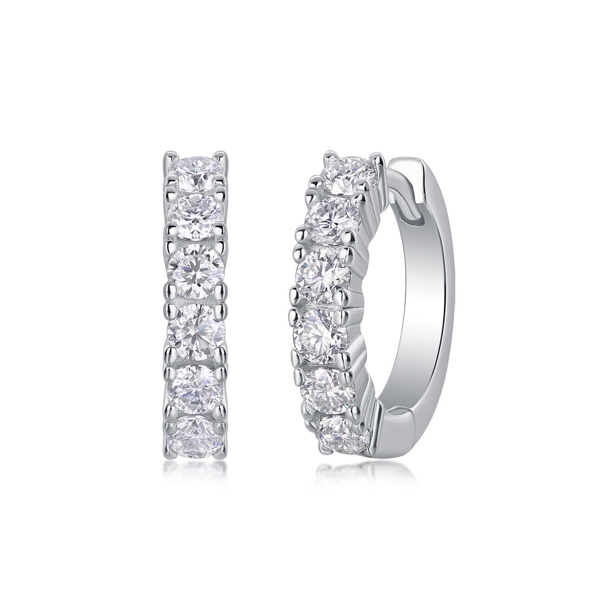 Pursuit Moissanite Silver Earrings