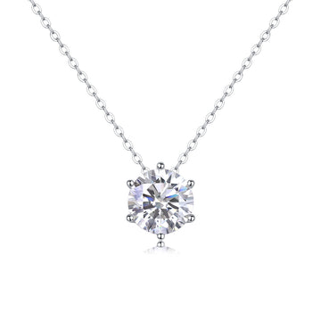 Afternoon Rose Moissanite Silver Necklace