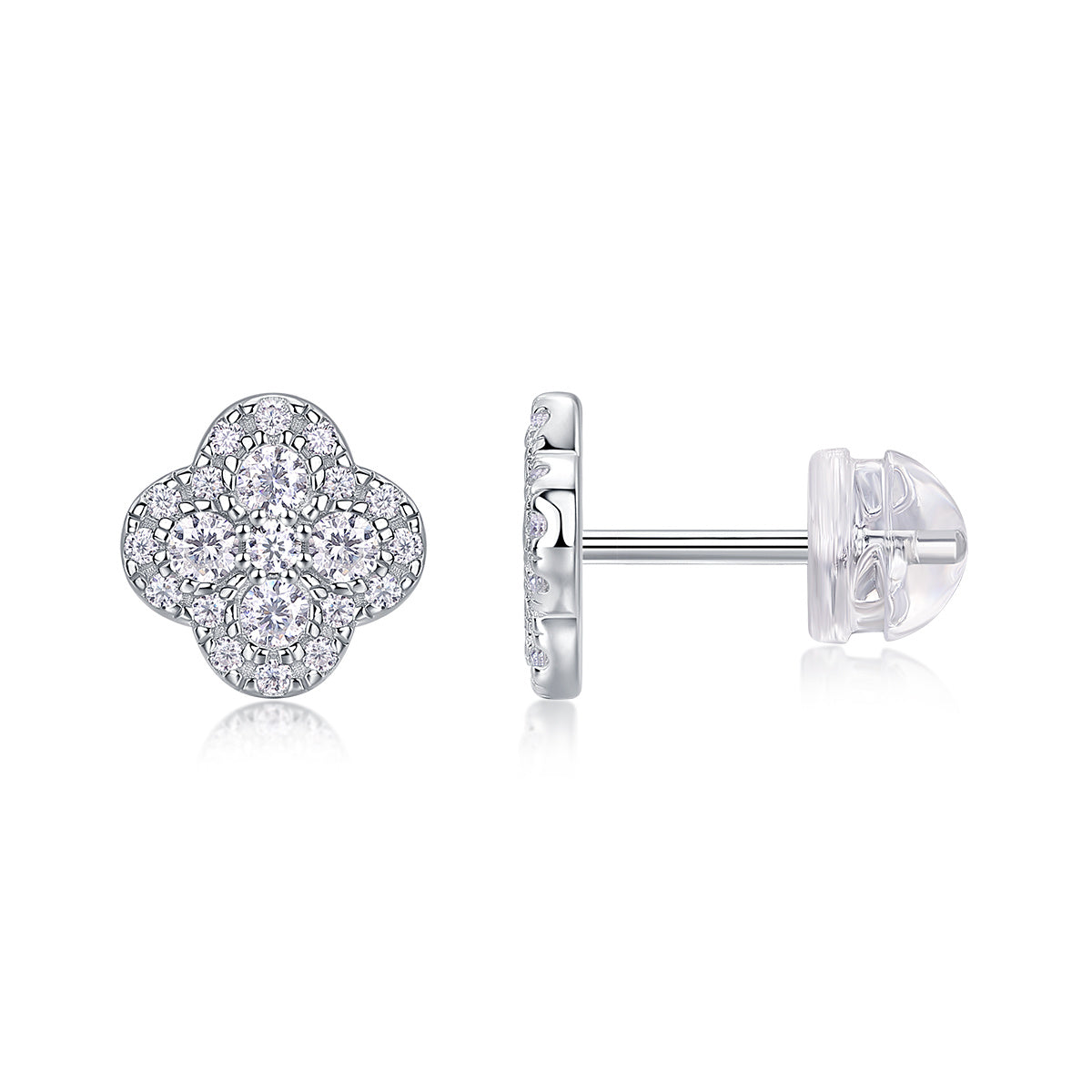 Ningxiang Moissanite Silver Earrings