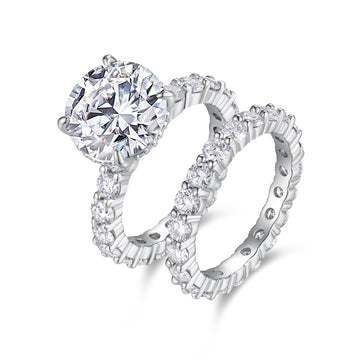 5.0ct Round Cut Moissanite Wedding Ring Set